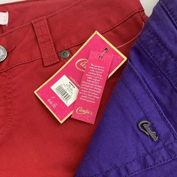 Candie's Size 3 Junior "Sassy Skinny" Skinny Jeans Lot of 2 NWT Red Purple - Picture 5 of 9